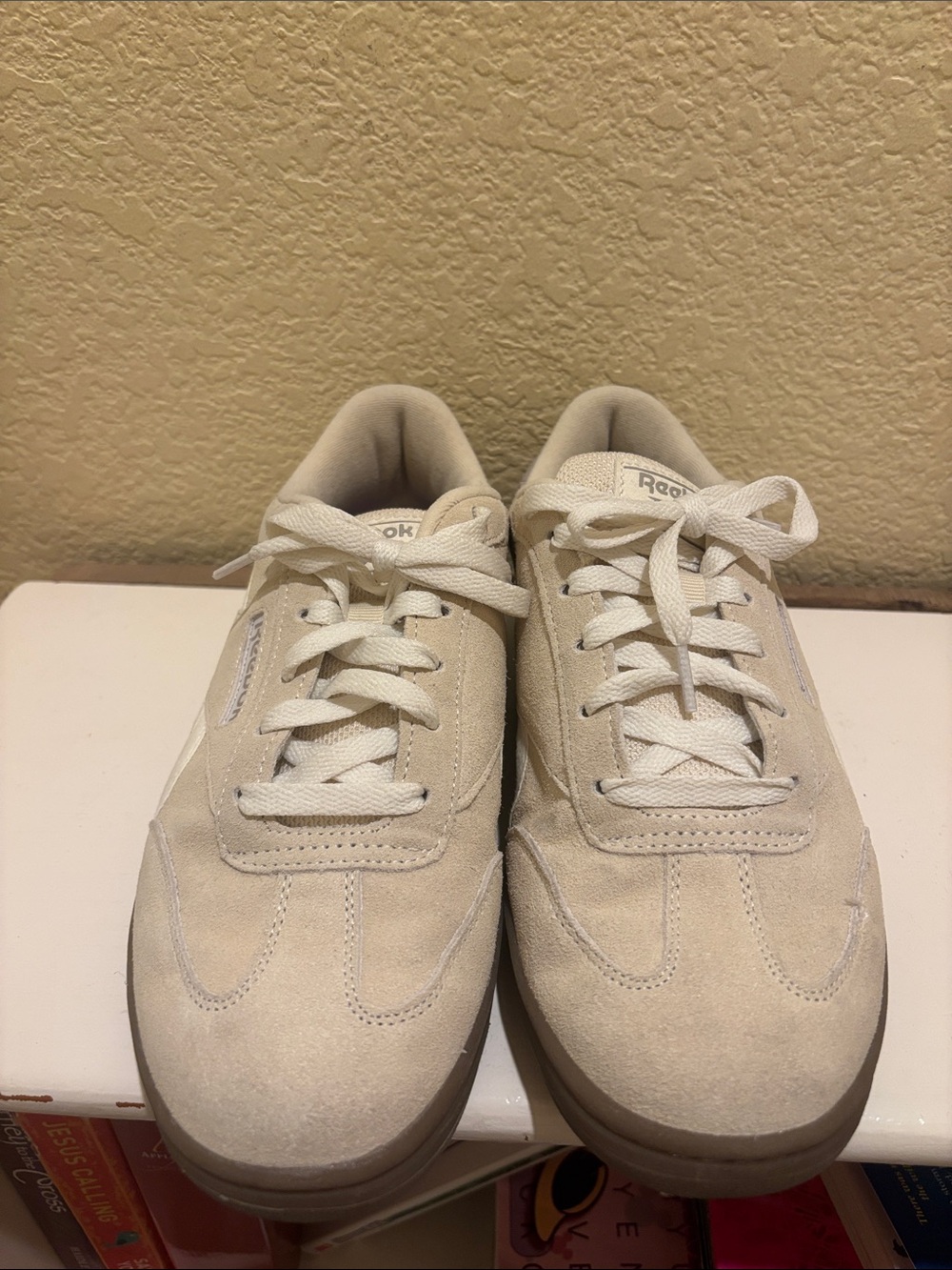 Reebok Neutral Beige Suede Low-Top Sneakers